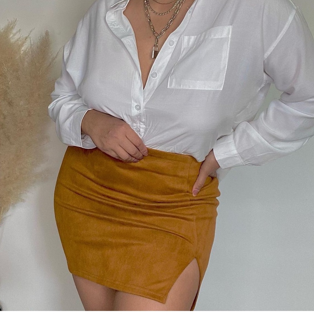 Small suede mini skirt